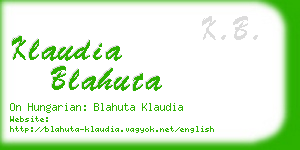 klaudia blahuta business card